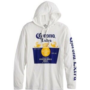 Corona Extra Men's Long Sleeve Character Hoodie White S NWT MSRP $40. N-152